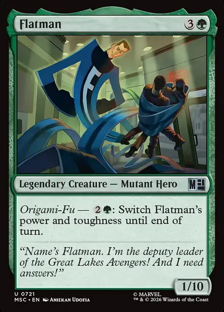 Flatman, Magic card MSC 721 — Marvel Super Heroes Commander set