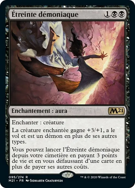 Étreinte démoniaque, carte Magic M21 95 — extension Core Set 2021