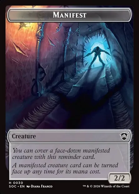 Manifest, Magic card TSOC 30 — Secrets of Strixhaven Commander Tokens set