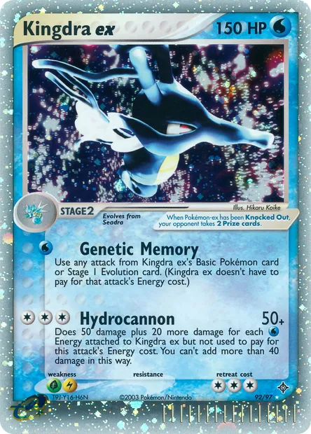 Kingdra ex, Pokémon card DR 92 — Dragon set