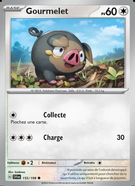 Gourmelet, carte Pokémon SVI 155 — extension Écarlate et Violet