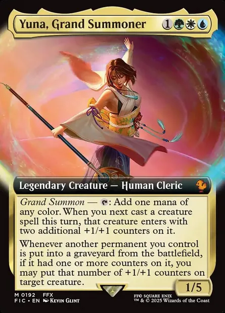 Yuna, Grand Summoner, Magic card FIC 192 — Final Fantasy Commander set