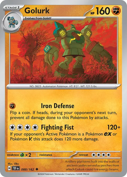 Golurk, Pokémon card TEF 088 — Temporal Forces set