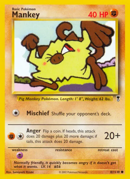 Mankey, Pokémon card LC 81 — Legendary Collection set