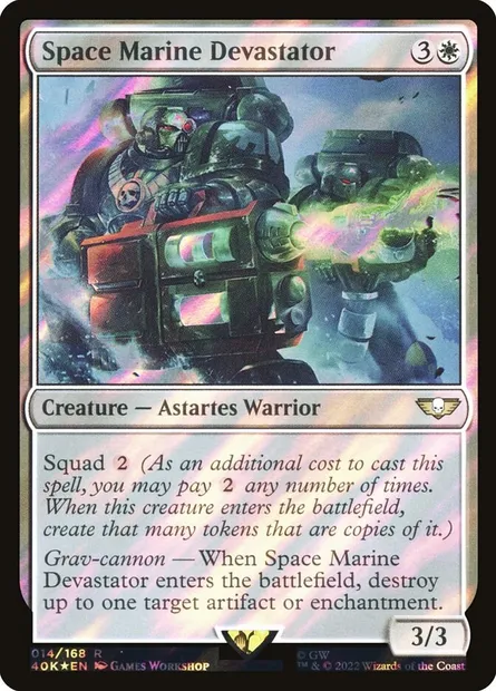 Space Marine Devastator, carte Magic 40K 14★ — extension Warhammer 40,000 Commander