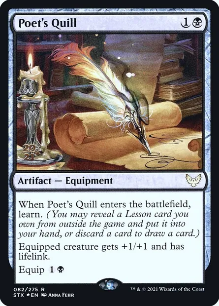Poet's Quill, Magic card PSTX 82s — Strixhaven: School of Mages Promos set