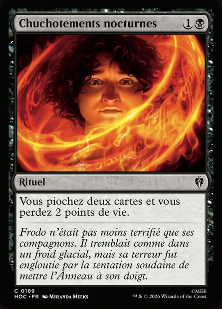 Chuchotements nocturnes, carte Magic HOC 189 — extension The Hobbit Eternal
