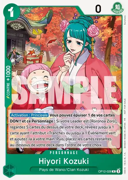 Hiyori Kozuki, carte One Piece OP12-028 — extension L'HÉRITAGE DU MAÎTRE
