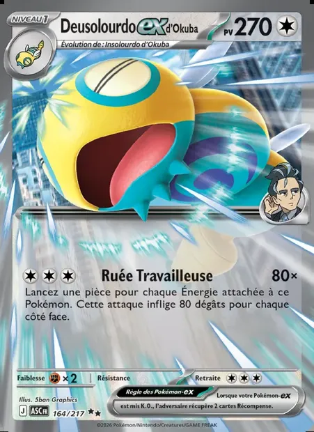 Deusolourdo-ex d'Okuba, carte Pokémon ASC 164 — extension Héros Transcendants