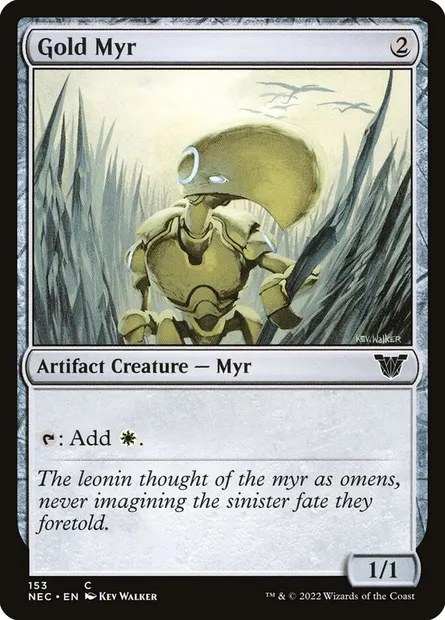 Gold Myr, Magic card NEC 153 — Neon Dynasty Commander set