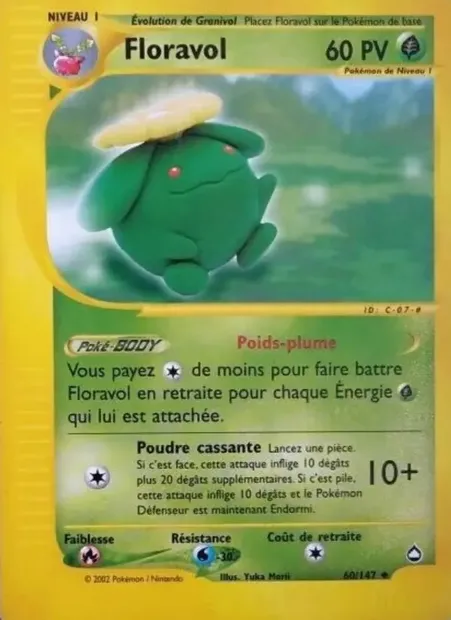 Floravol, carte Pokémon AQ 60 — extension Aquapolis
