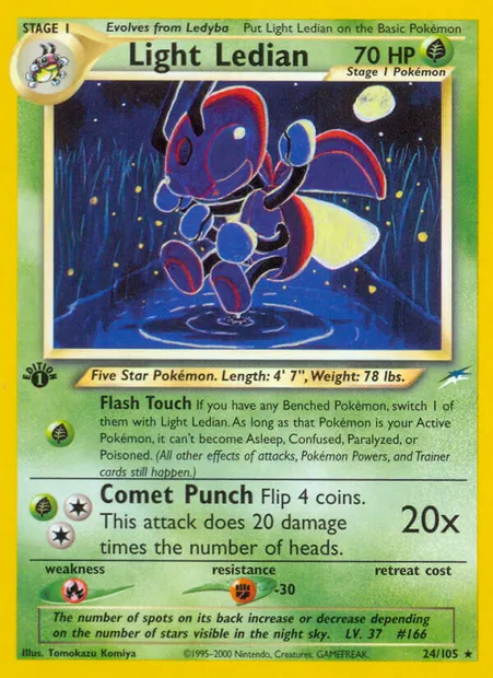 Light Ledian, Pokémon card NDE 24 — Neo Destiny set