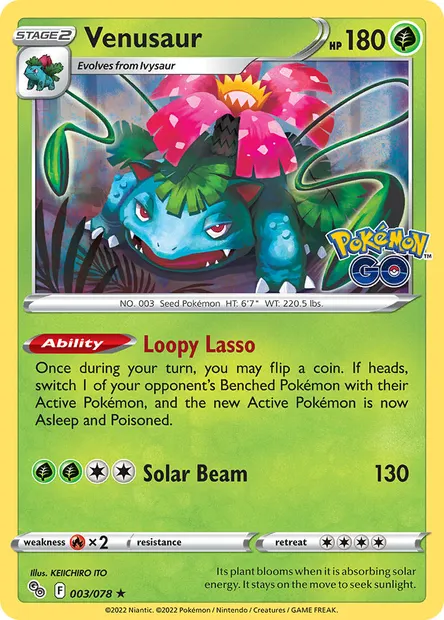 Venusaur, Pokémon card PGO 003 — Pokémon GO set