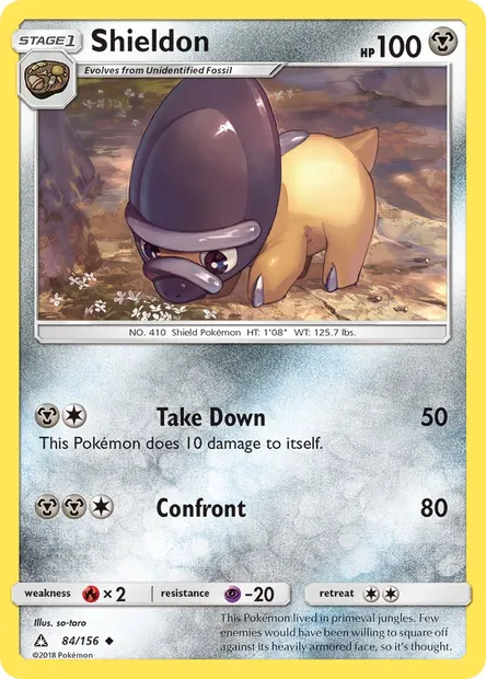 Shieldon, Pokémon card UPR 84 — Ultra Prism set