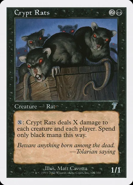 Crypt Rats, Magic card 7ED 125 — Seventh Edition set
