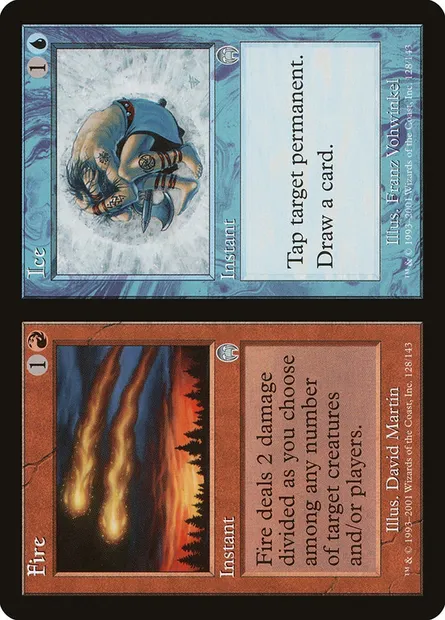 Feu // Glace, carte Magic APC 128 — extension Apocalypse