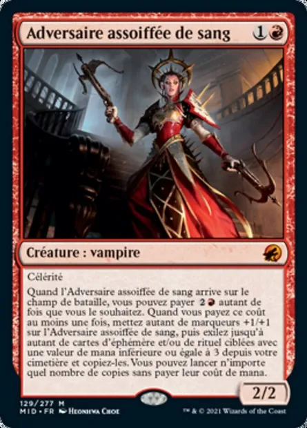 Adversaire assoiffée de sang, carte Magic MID 129 — extension Innistrad : chasse de minuit