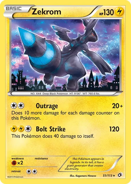 Zekrom, Pokémon card LTR 51 — Legendary Treasures set