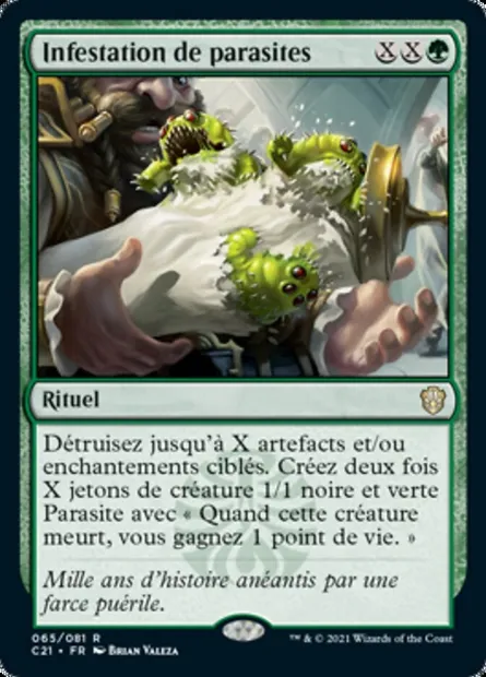 Infestation de parasites, carte Magic C21 65 — extension Commander 2021