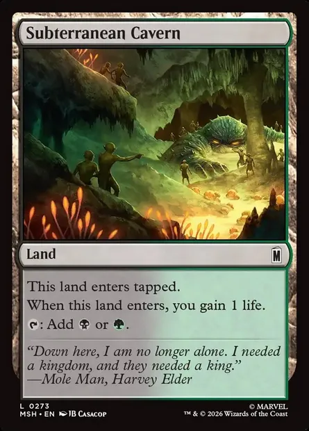 Subterranean Cavern, Magic card MSH 273 — Marvel Super Heroes set