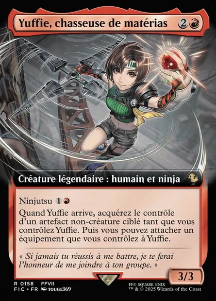 Yuffie, chasseuse de matérias, carte Magic FIC 158 — extension Final Fantasy Commander