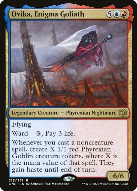 Ovika, Enigma Goliath, Magic card ONE 213 — Phyrexia: All Will Be One set