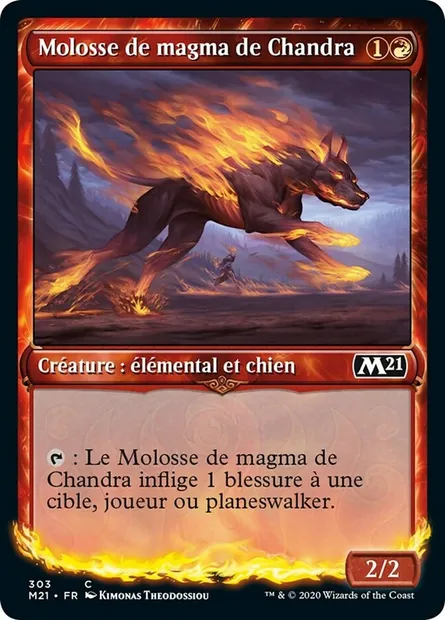 Molosse de magma de Chandra, carte Magic M21 303 — extension Core Set 2021