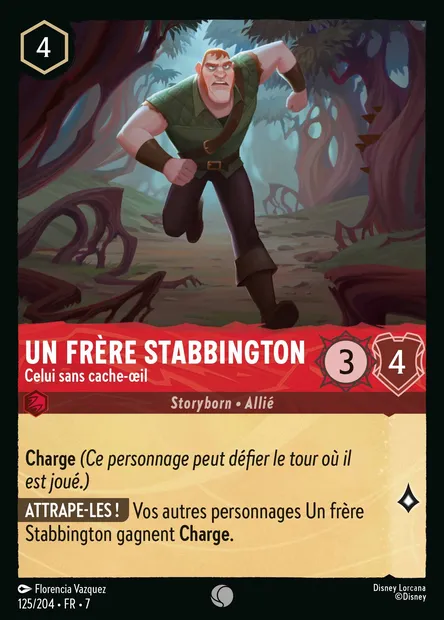 Un frère Stabbington - Celui sans cache-œil, carte Disney Lorcana CH7-125 — extension L'île d'Archazia