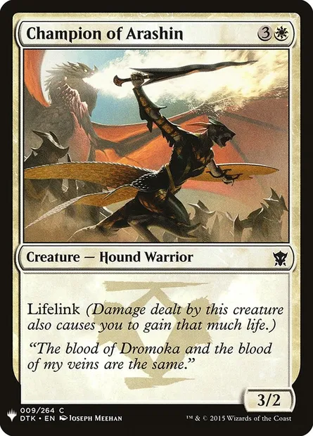 Championne d'Arashin, carte Magic PLST DTK-9 — extension The List
