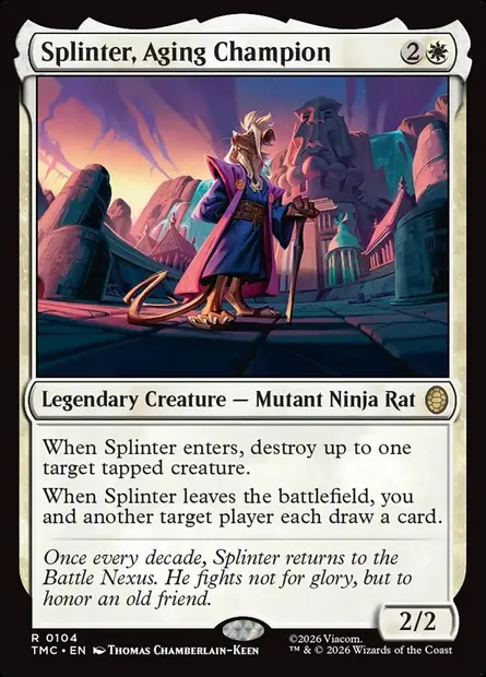 Splinter, Aging Champion, Magic card TMC 104 — Teenage Mutant Ninja Turtles Eternal set