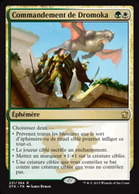 Commandement de Dromoka, carte Magic DTK 221 — extension Les Dragons de Tarkir
