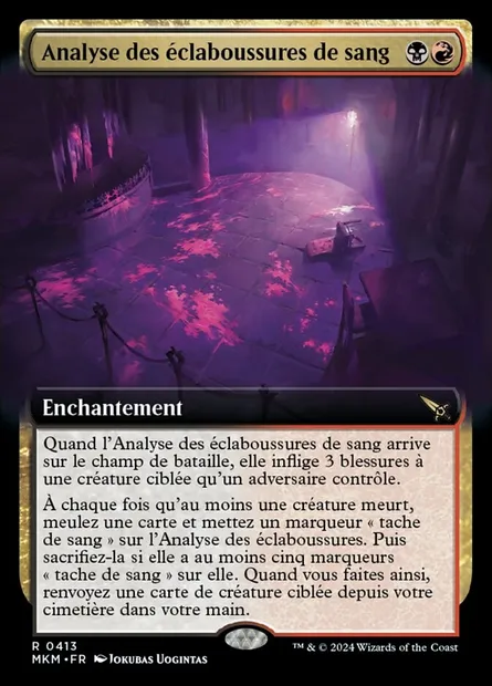 Analyse des éclaboussures de sang, carte Magic MKM 413 — extension Murders at Karlov Manor