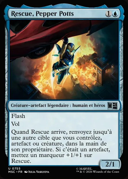 Rescue, Pepper Potts, carte Magic MSC 755 — extension Marvel Super Heroes Commander
