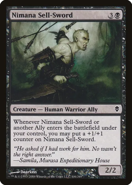 Nimana Sell-Sword, Magic card ZEN 106 — Zendikar set