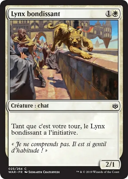 Lynx bondissant, carte Magic WAR 25 — extension La guerre des Planeswalkers