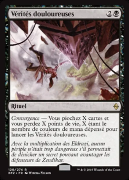 Vérités douloureuses, carte Magic BFZ 120 — extension La bataille de Zendikar