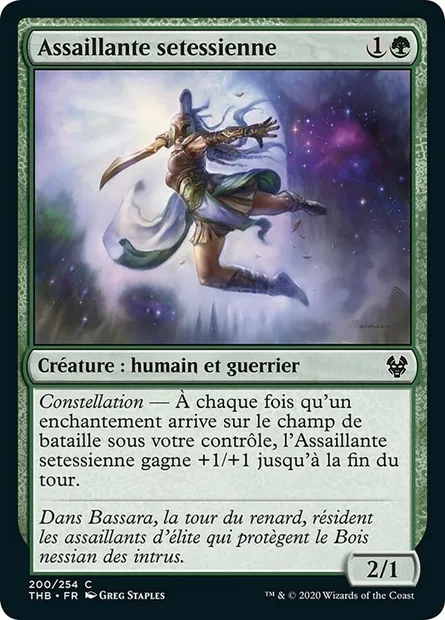 Assaillante setessienne, carte Magic THB 200 — extension Theros Beyond Death