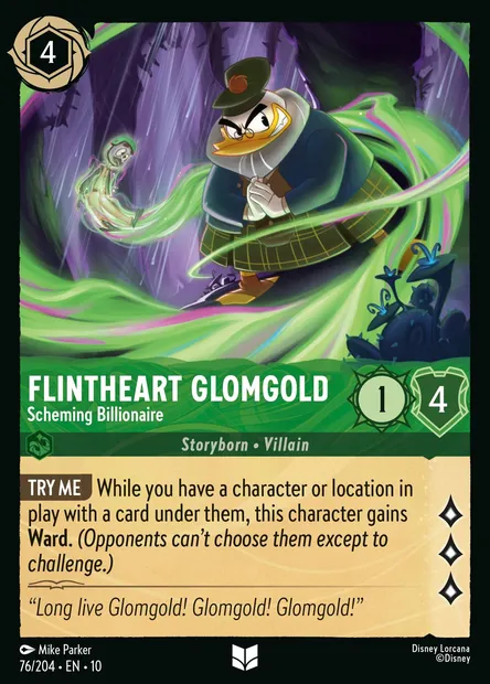 Flintheart Glomgold - Scheming Billionaire, Disney Lorcana card CH10-076 — Whispers in the Well set