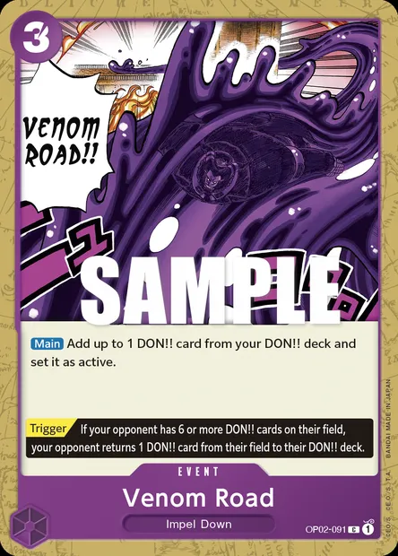 Venom Road, One Piece card OP02-091 — PARAMOUNT WAR set