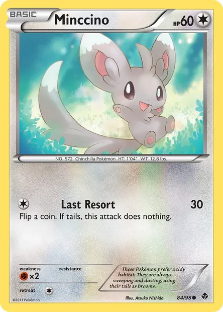 Minccino, Pokémon card EPO 84 — Emerging Powers set