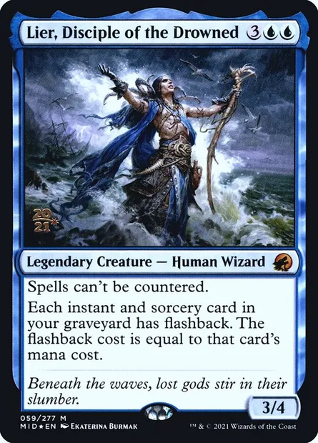 Lier, disciple des noyés, carte Magic PMID 59s — extension Innistrad: Midnight Hunt Promos