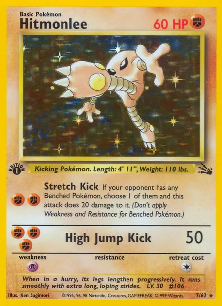 Hitmonlee, Pokémon card FO 7 — Fossil set