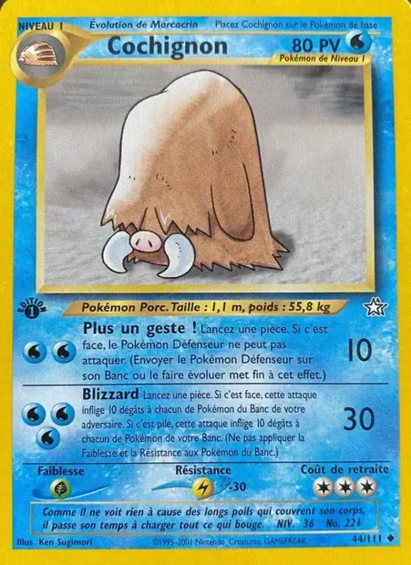Cochignon, carte Pokémon NG 44 — extension Neo Genesis
