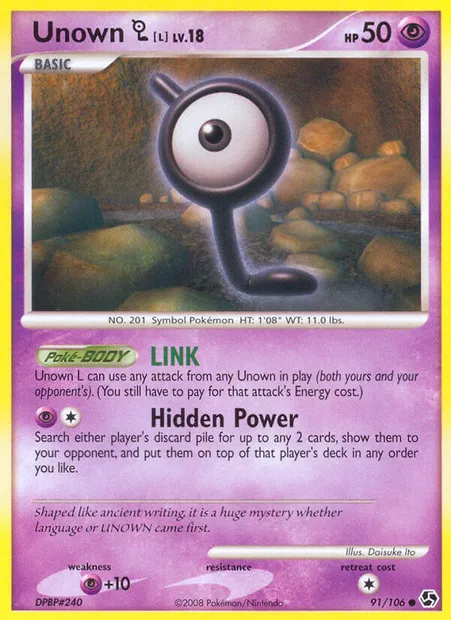 Unown L, Pokémon card GE 91 — Great Encounters set