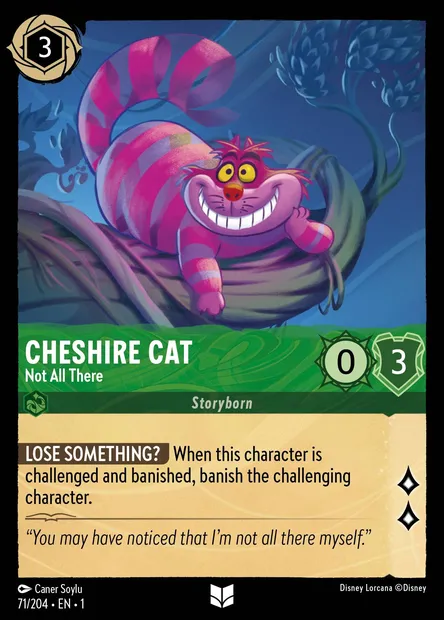 Cheshire Cat - Not All There, Disney Lorcana card CH1-071 — The First Chapter set