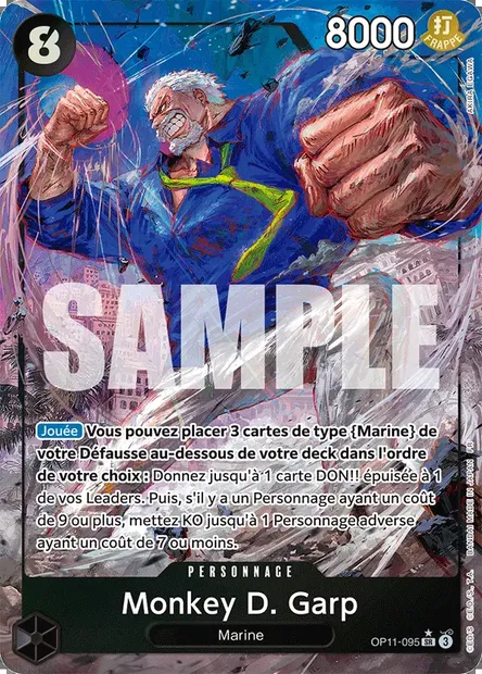 Monkey D. Garp, carte One Piece OP11-095 — extension DES POINGS VIFS COMME L'ÉCLAIR