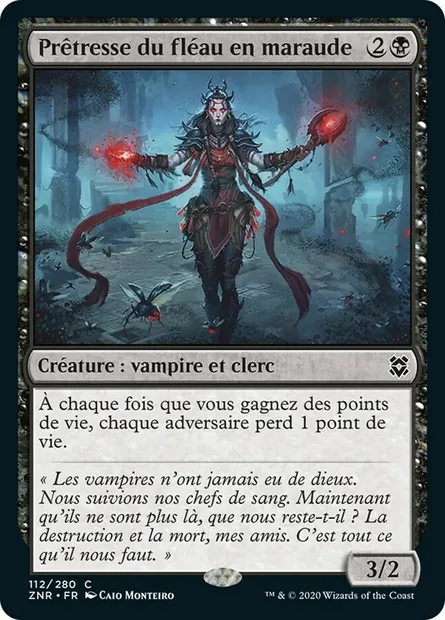Prêtresse du fléau en maraude, carte Magic ZNR 112 — extension Renaissance de Zendikar