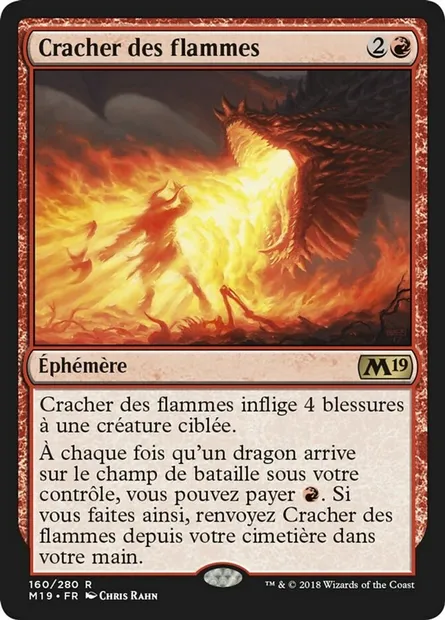 Cracher des flammes, carte Magic M19 160 — extension Core Set 2019