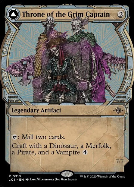 Throne of the Grim Captain // The Grim Captain, Magic card LCI 313 — The Lost Caverns of Ixalan set