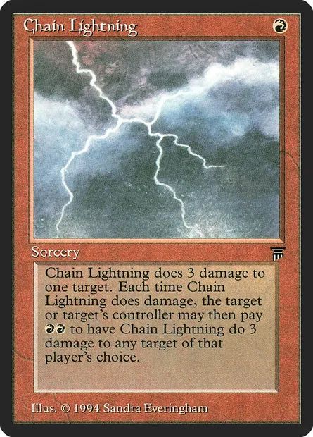 Chain Lightning, Magic card LEG 137 — Legends set